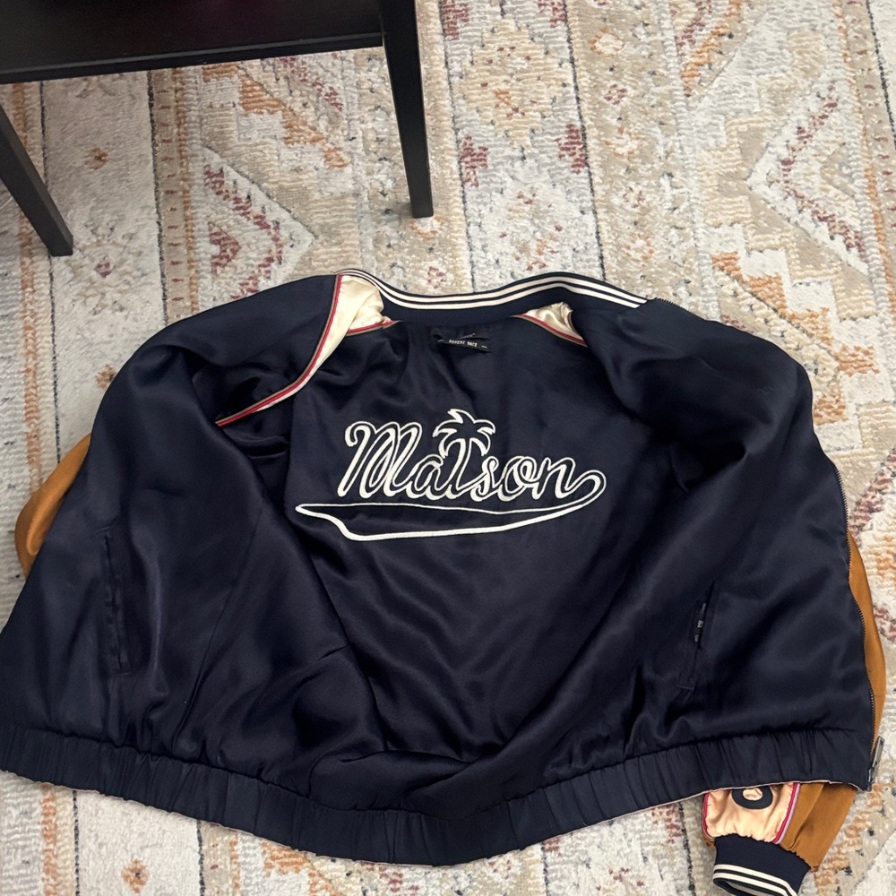 Pink and Brown Quilted Bomber Jacket - Picture 4 of 4
